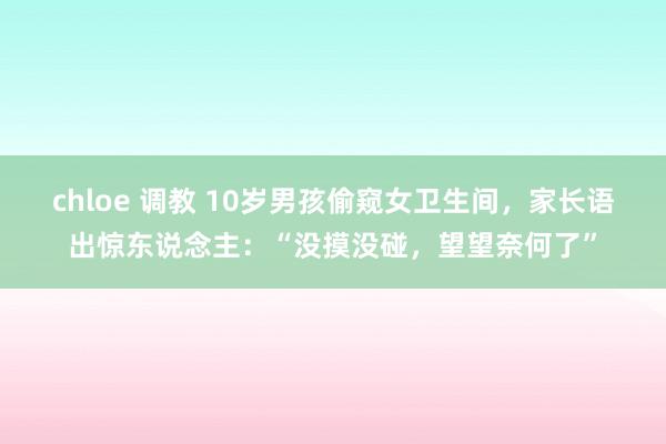 chloe 调教 10岁男孩偷窥女卫生间，家长语出惊东说念主：“没摸没碰，望望奈何了”